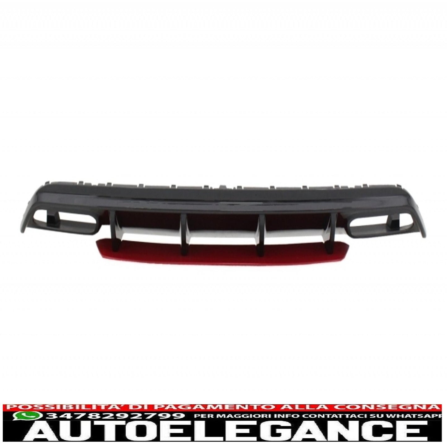 diffusore posteriore con terminali di scarico neri e alette sdoppiate adatto per mercedes classe a w176 (2012-2018) a45 facelift design red edition