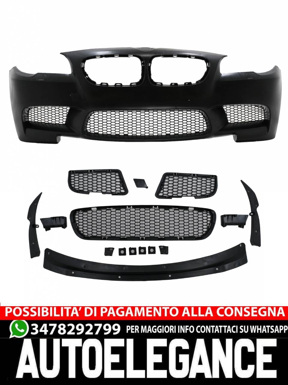 Paraurti anteriore adatto per BMW Serie 5 F10 F11 (2011-2017) M5 Design