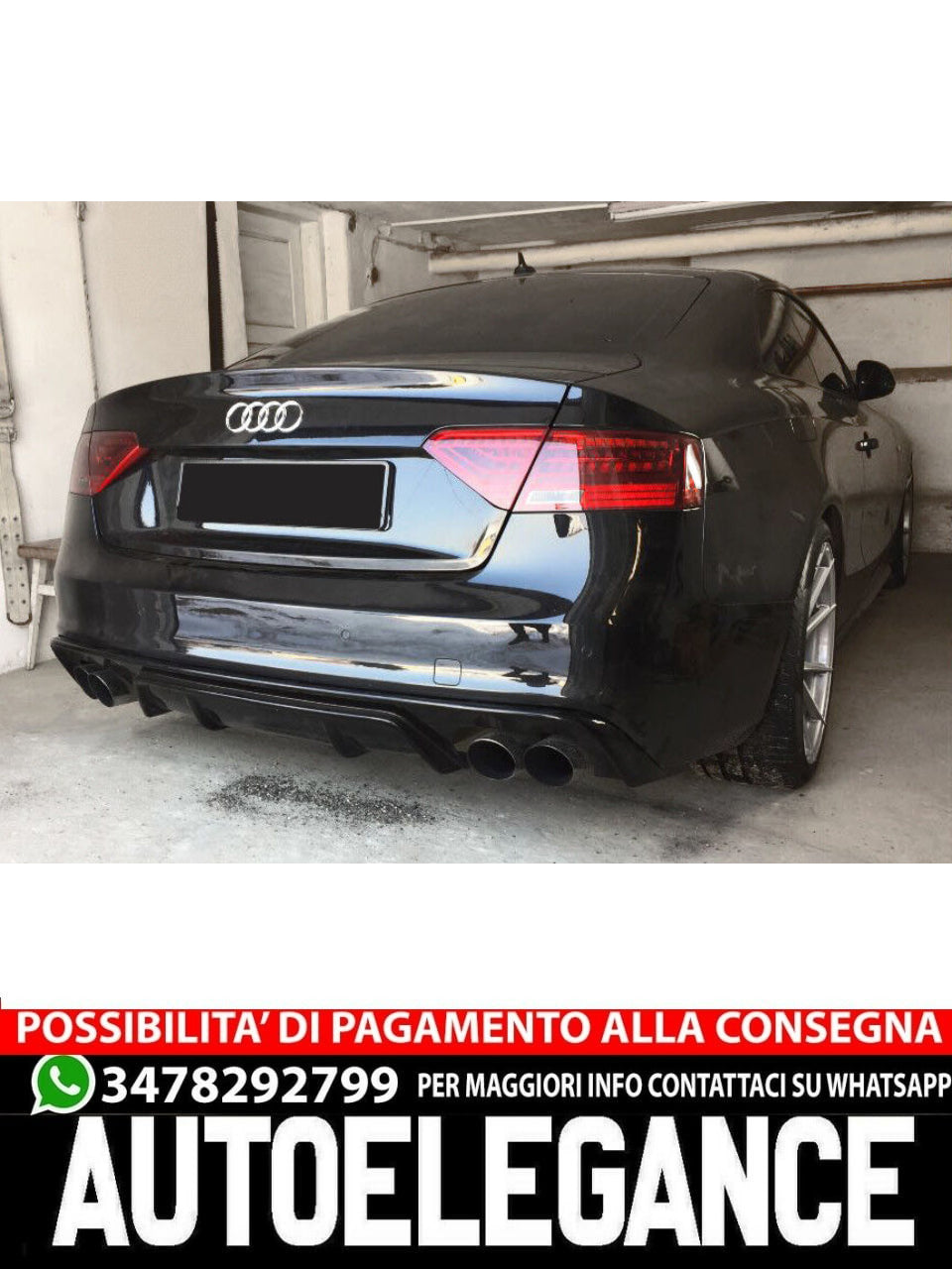 SPOILER PARAURTI POSTERIORE per AUDI A5 8T S-LINE FACELIFT  / DIFFUSORE