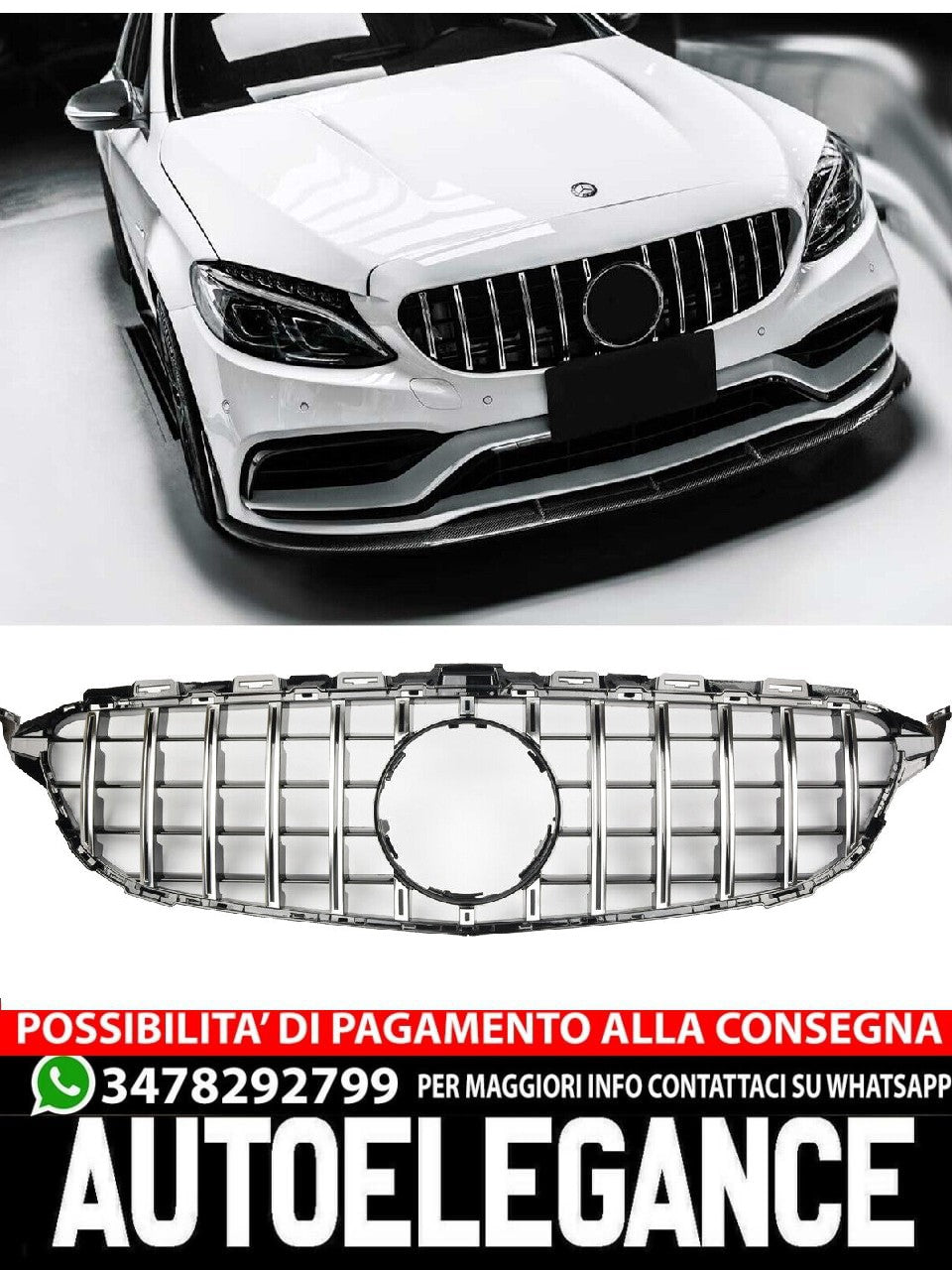 Griglia sportiva per Mercedes W205 PREFACELIFT Panamericana AMG GT OPTIK