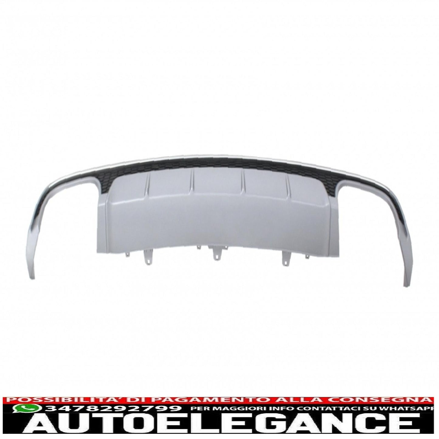 Diffusore mantovana per paraurti posteriore con terminali di scarico e griglia adatto per audi a6 4g facelift (2015-2018) limousine avant rs6 design
