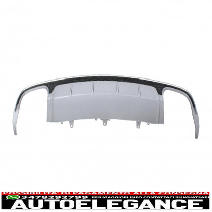 Diffusore mantovana per paraurti posteriore con terminali di scarico e griglia adatto per audi a6 4g facelift (2015-2018) limousine avant rs6 design