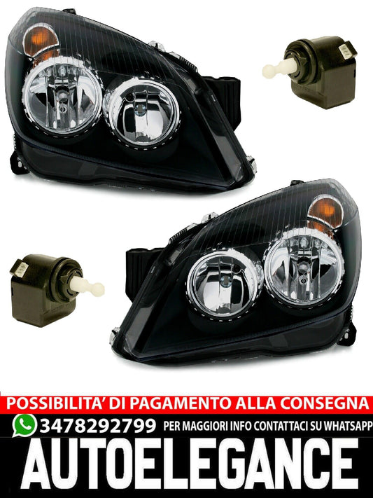 Set fari anteriori per Opel Astra H dal 2004-2010 in nero H1 H7