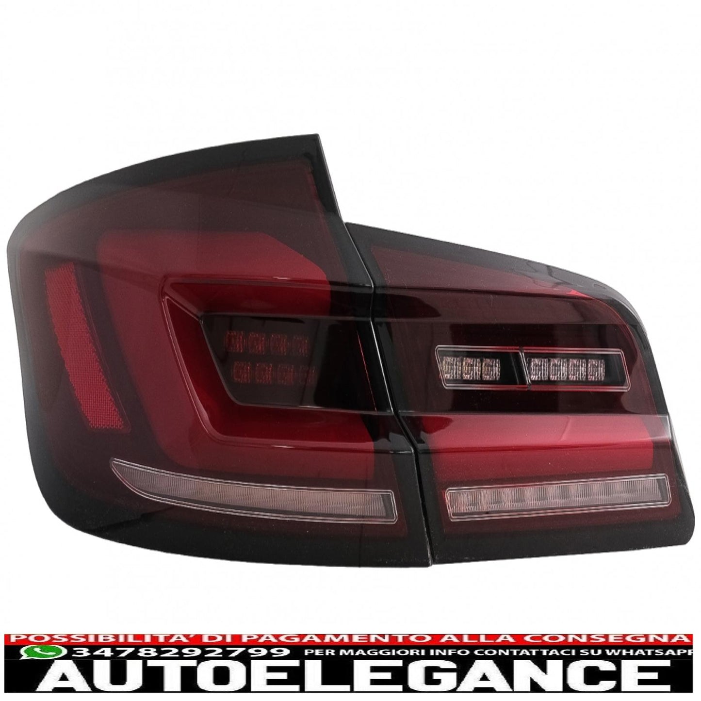 fanali posteriori full led adatti per bmw serie 5 f10 (2011-2017) indicatori di direzione sequenziali dinamici fumé rosso