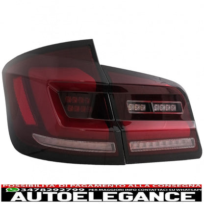 fanali posteriori full led adatti per bmw serie 5 f10 (2011-2017) indicatori di direzione sequenziali dinamici fumé rosso