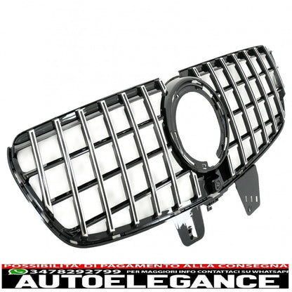 central grille suitable for mercedes v class w447 facelift (2020 onwards) gt r design panamericana black chrome