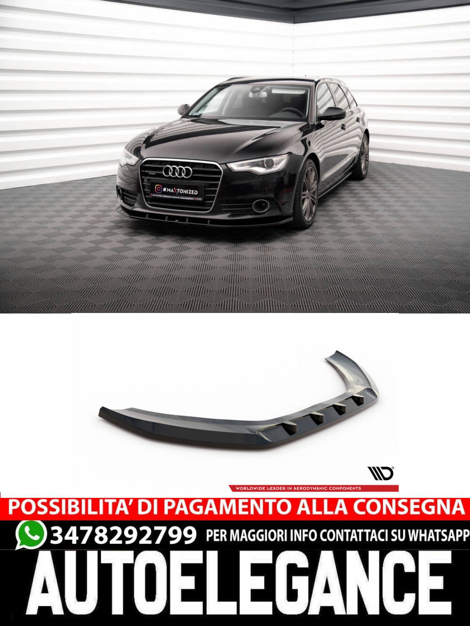 SPLITTER ANTERIORE adatto per V.2 AUDI A6 C7 (2011 - 2014)