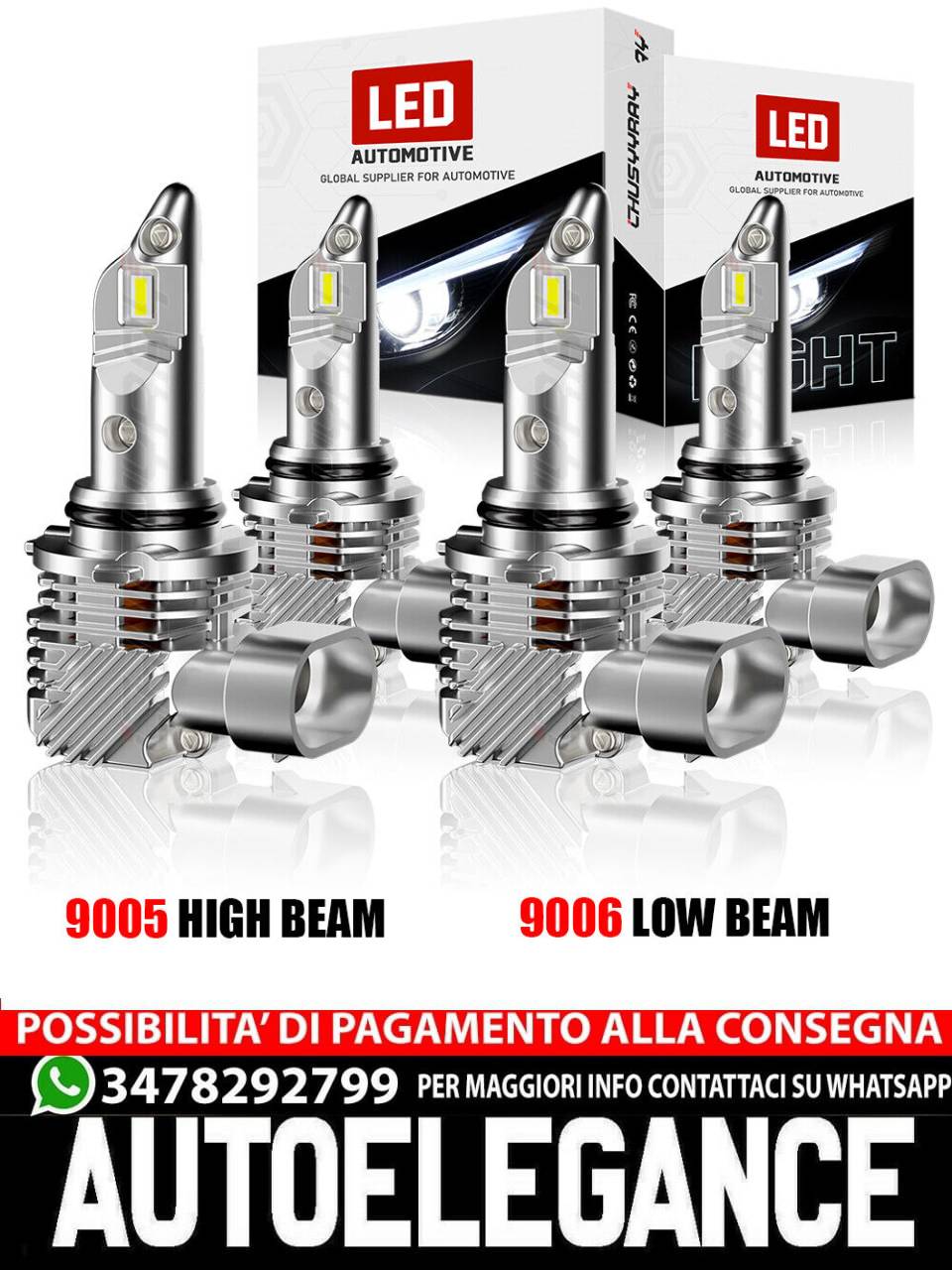Per Eagle Talon 1992-1998 6000K Kit Fari Anteriori A LED Lampadine Abbaglianti