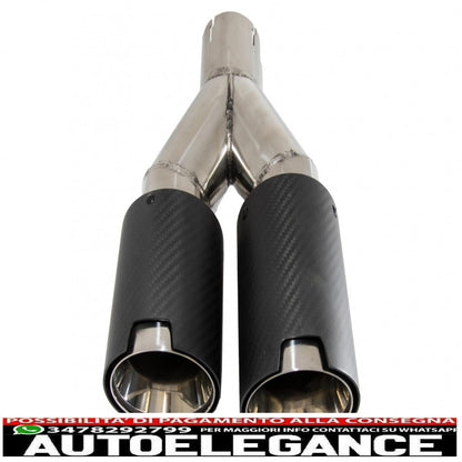 Universal Exhaust Tip Carbon Fiber Matte Finish Left Inlet 6cm / 2.36inch