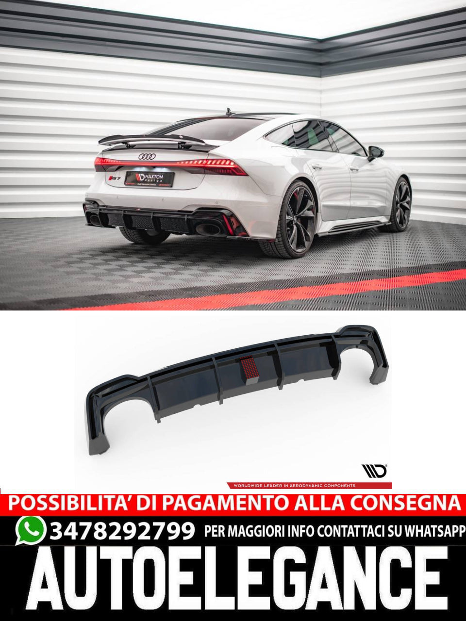DIFFUSORE POSTERIORE ADATTO PER AUDI RS6 C8 / RS7 C8 2019 -