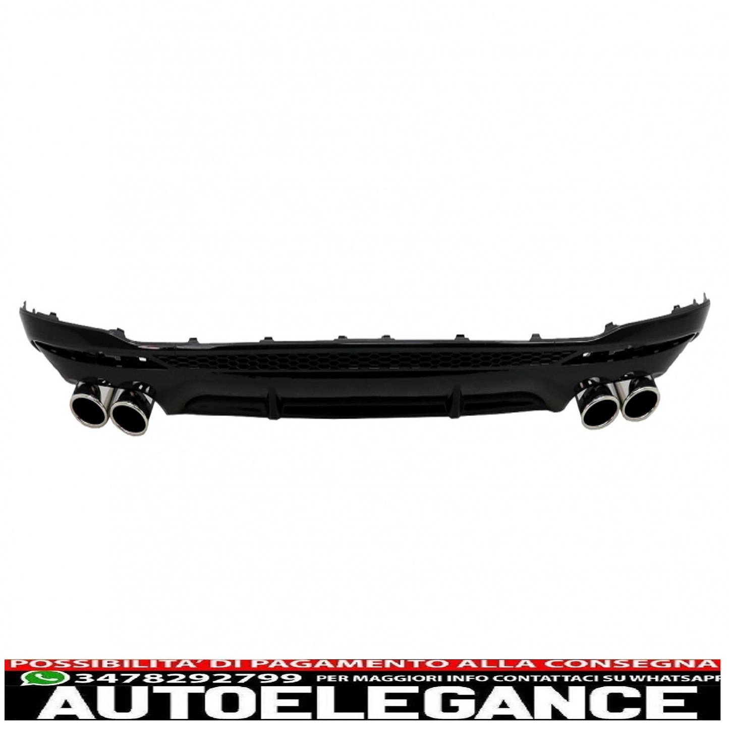 Diffusore mantovana paraurti posteriore adatto per audi a4 b9 8w facelift (2020 in poi) solo s-line nero