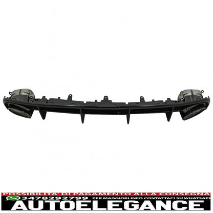 Diffusore e terminali di scarico per mantovana paraurti posteriore adatti per audi a6 4g facelift (2015-2018) design rs6 solo nero paraurti s-line