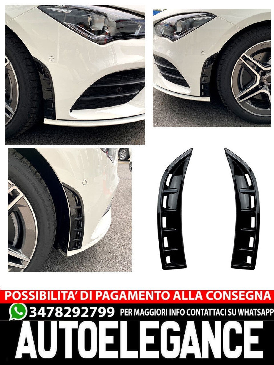 Adatto per MERCEDES C118 CLA AMG OTTICA PRESA ARIA VENTILAZIONE SPOILER FRONS