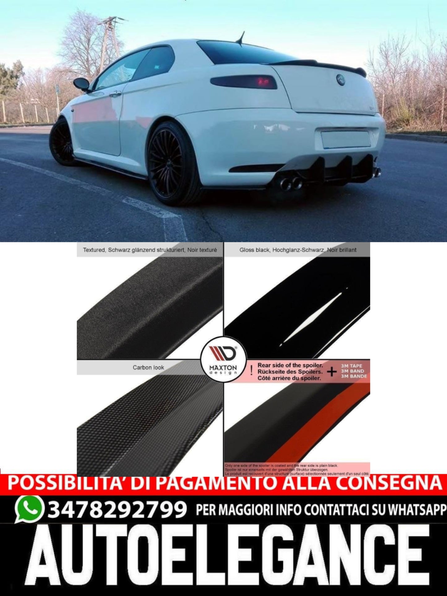 SPOILER CAP ADATTO PER ALFA ROMEO GT (2004-2010)