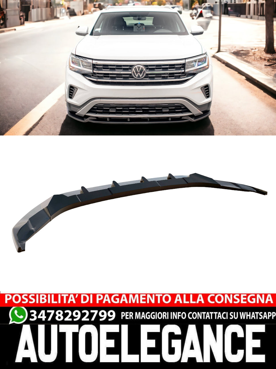 SPLITTER ANTERIORE V.1 ADATTO PER VOLKSWAGEN ATLAS CROSS SPORT