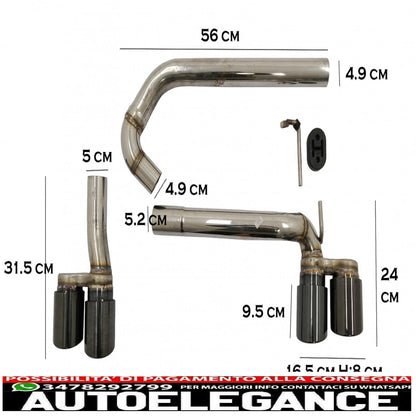 double exhaust tips black double exhaust tips suitable for bmw 3 series f30 f31 (2011-2018) m3 m sport design