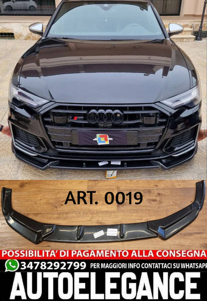 SPLITTER SUITABLE FOR AUDI A6 4G C8 2018+ GLOSSY BLACK V1 SPORTY LOOK 