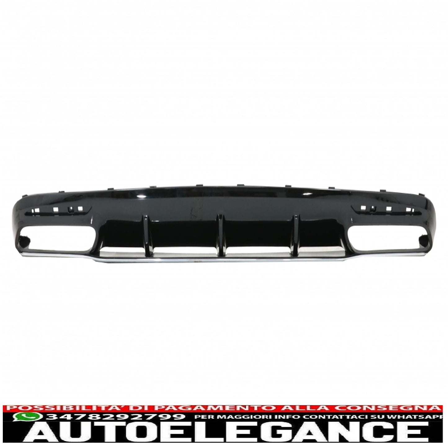 Rear Bumper Air Diffuser with Chrome Muffler Tips Fit for Mercedes S-Class C217 Coupe (2014-2020) S63 Facelift Design