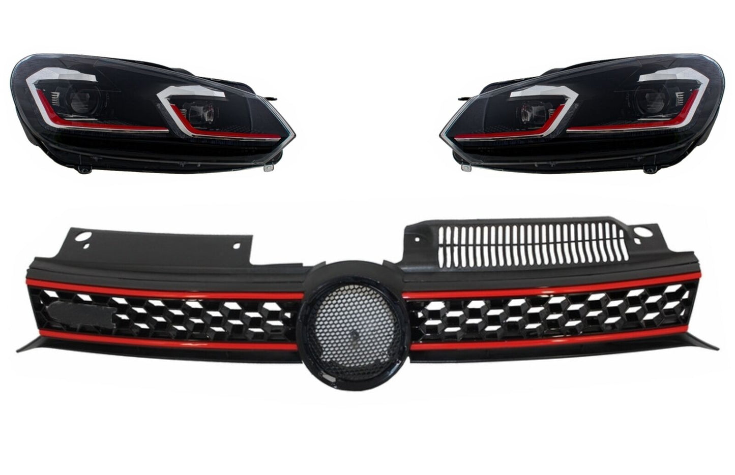 Grille for VW Golf 6 2008-2012 LED Headlights Dynamic Turning Lights GTI Look 