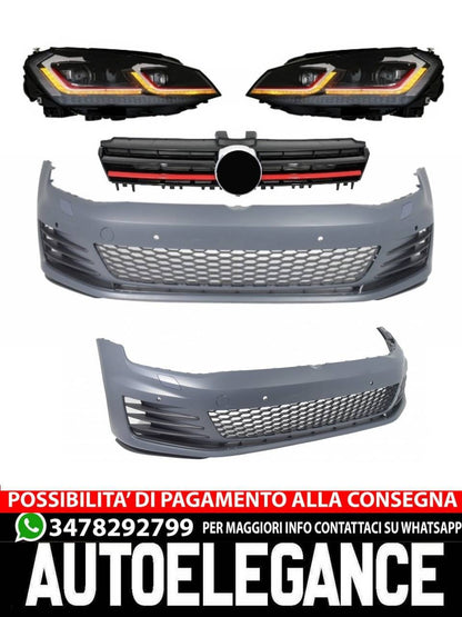 Front bumper suitable for VW Golf VII 7 5G (2013-2017) with G7.5 LED headlights 