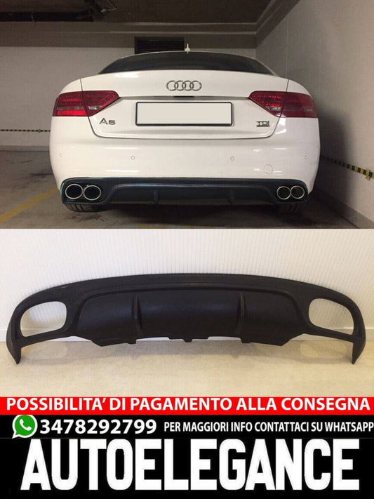 DIFFUSORE PER AUDI A5 COUPE CABRIO S-LINE 2007-2011 RS LOOK POSTERIORE