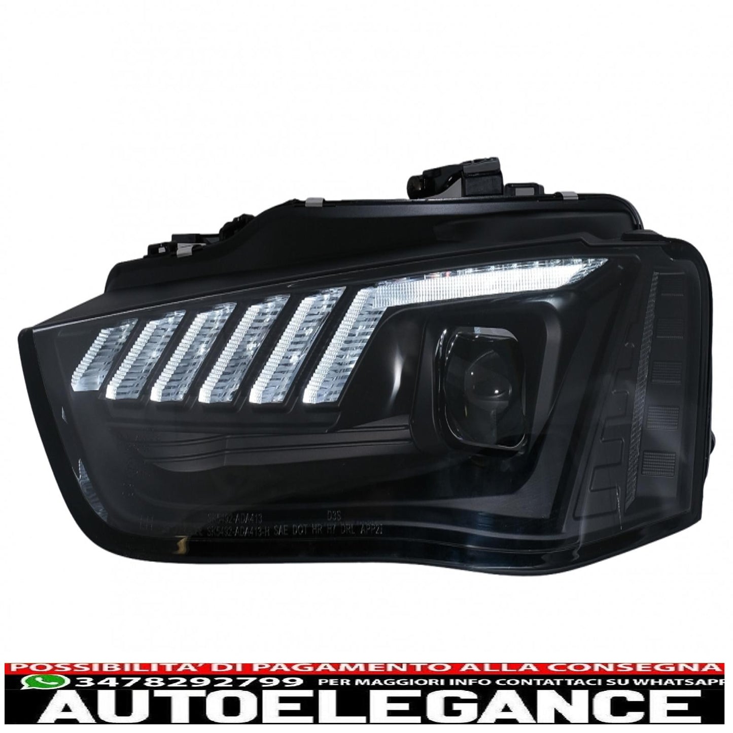 xenon led drl headlights suitable for audi a4 b8.5 facelift (2012-2015) dynamic sequential turning light black