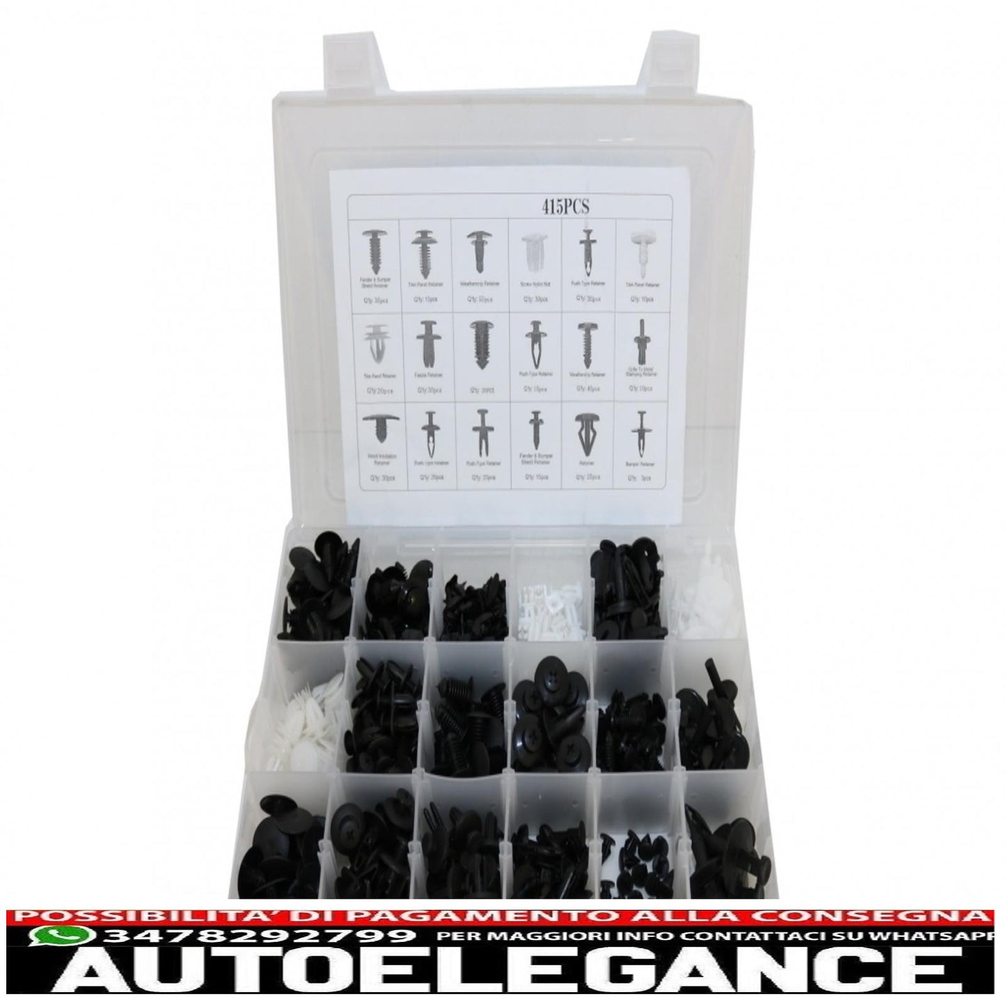 415pcs car clip plastic screw kit 