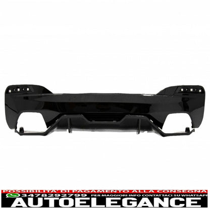 Rear bumper diffuser suitable for bmw 5 series g30 g31 limousine touring (2017-up) m performance design piano black