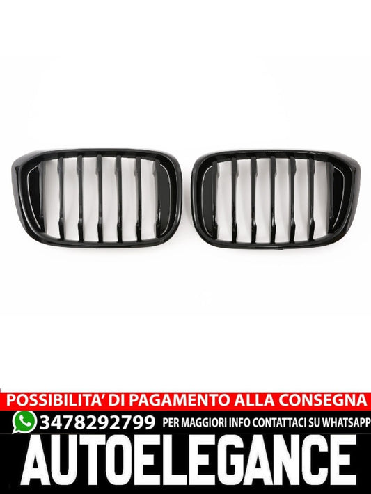 ADATTO PER BMW X3 X4 G01 G02 GRIGLIA DEL RADIATORE NERO LUCIDO