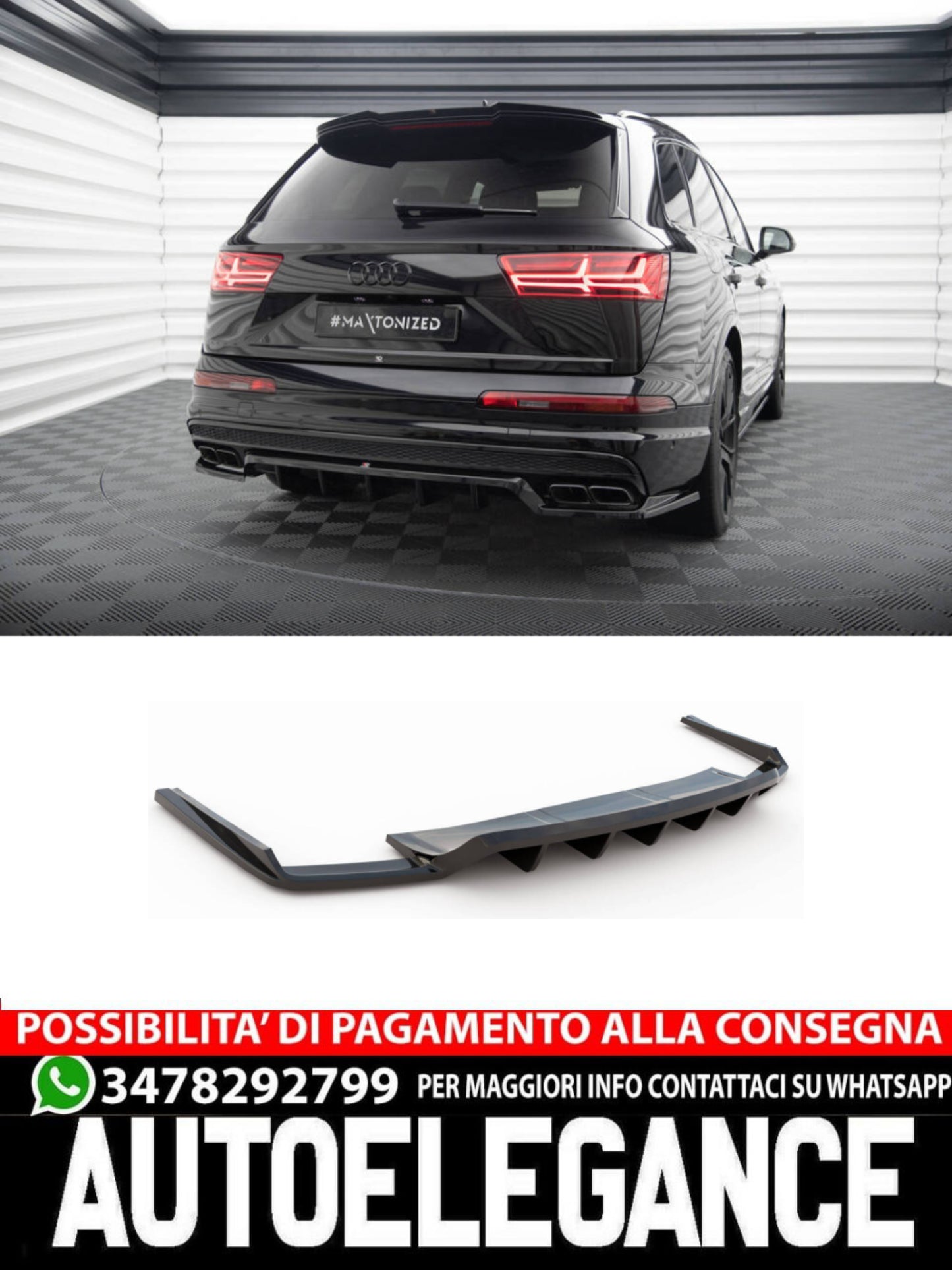 SPLITTER ANTERIORE adatto per V.2 AUDI SQ7 / Q7 S-LINE MK2  (2016-2019)