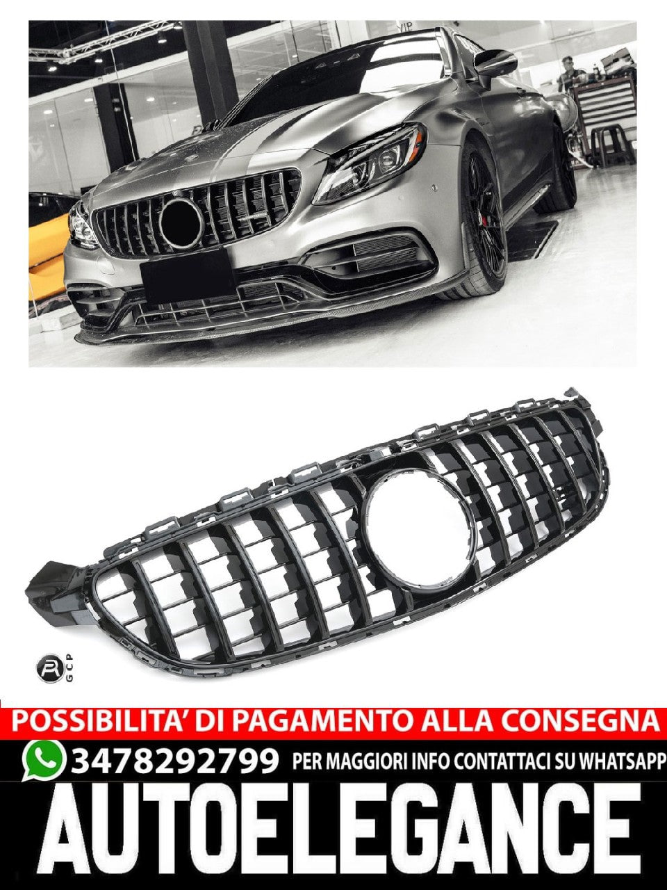 Grille for Mercedes W205 C63 AMG PANAMERICANA (C63 ONLY) 