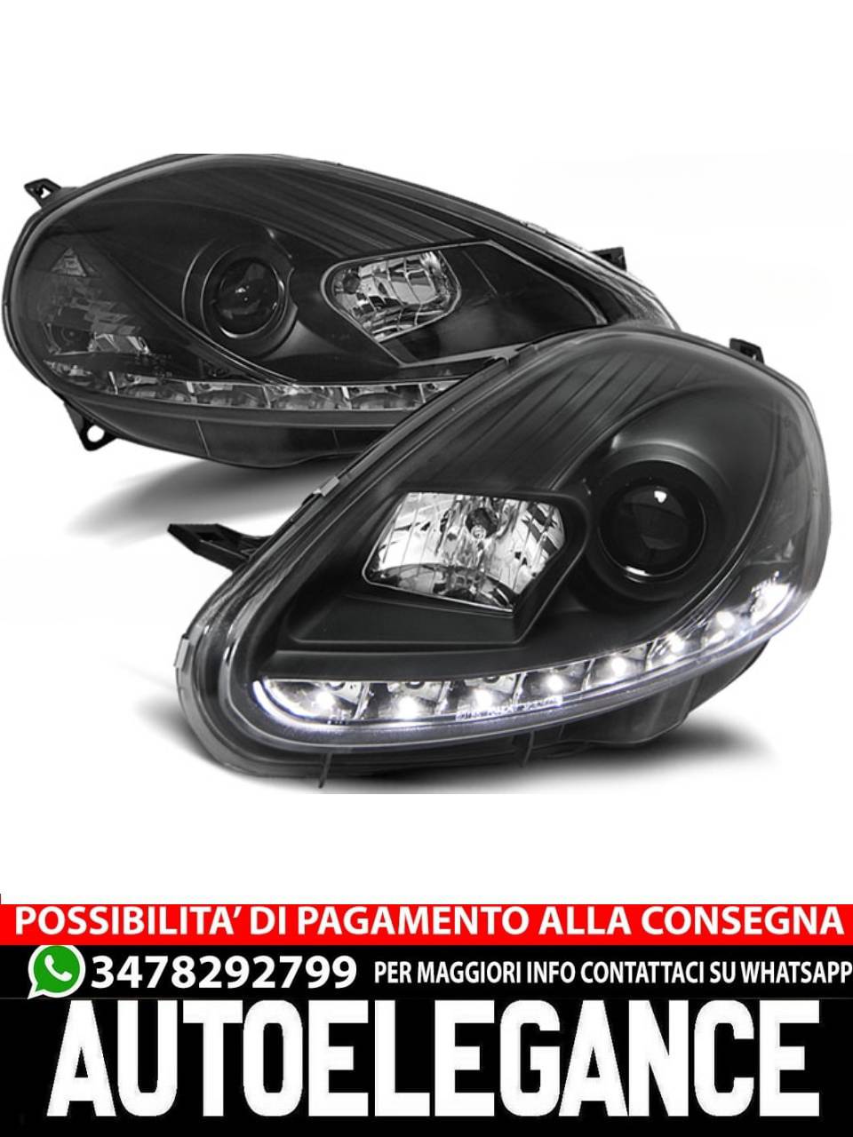 FIAT GRANDE PUNTO 08-09 DAYLIGHT NERO