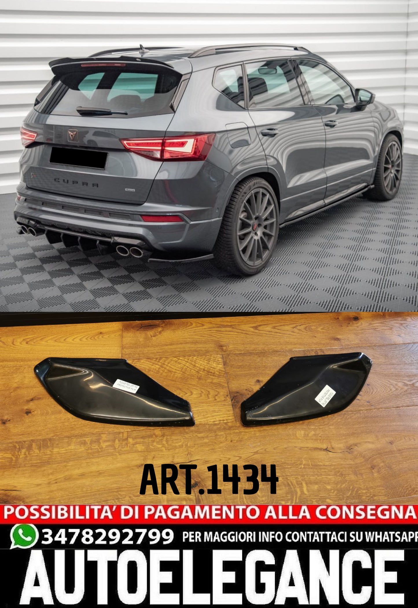 REAR FLAP SUITABLE FOR CUPRA ATECA MK1 2018-2021 GLOSS BLACK