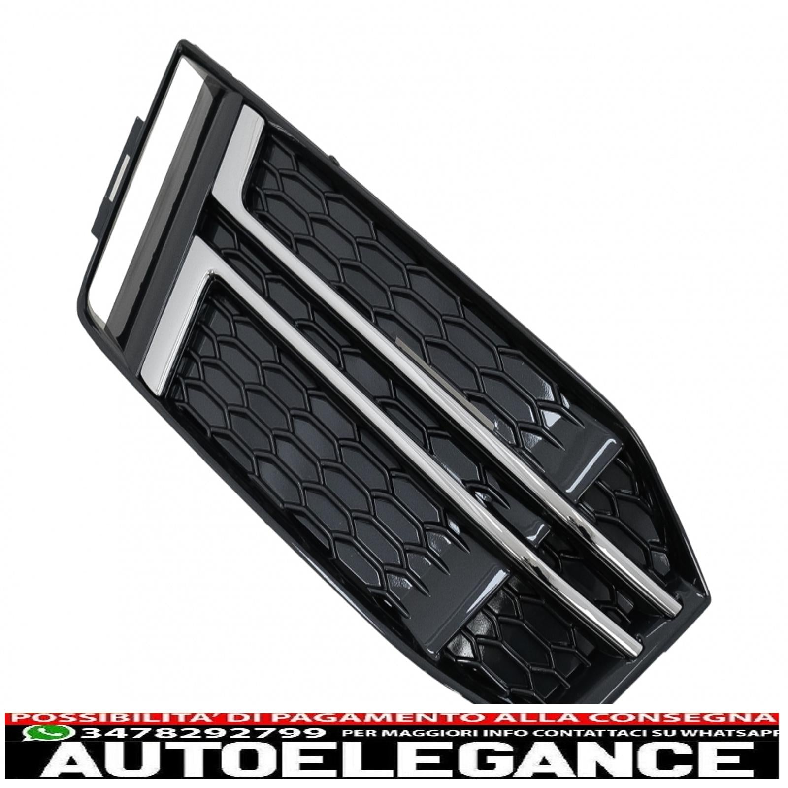 coperture inferiori della griglia del paraurti griglie laterali adatte per audi a4 b9 berlina avant (2016-2018) s-line silver edition AUTOELEGANCERICAMBI