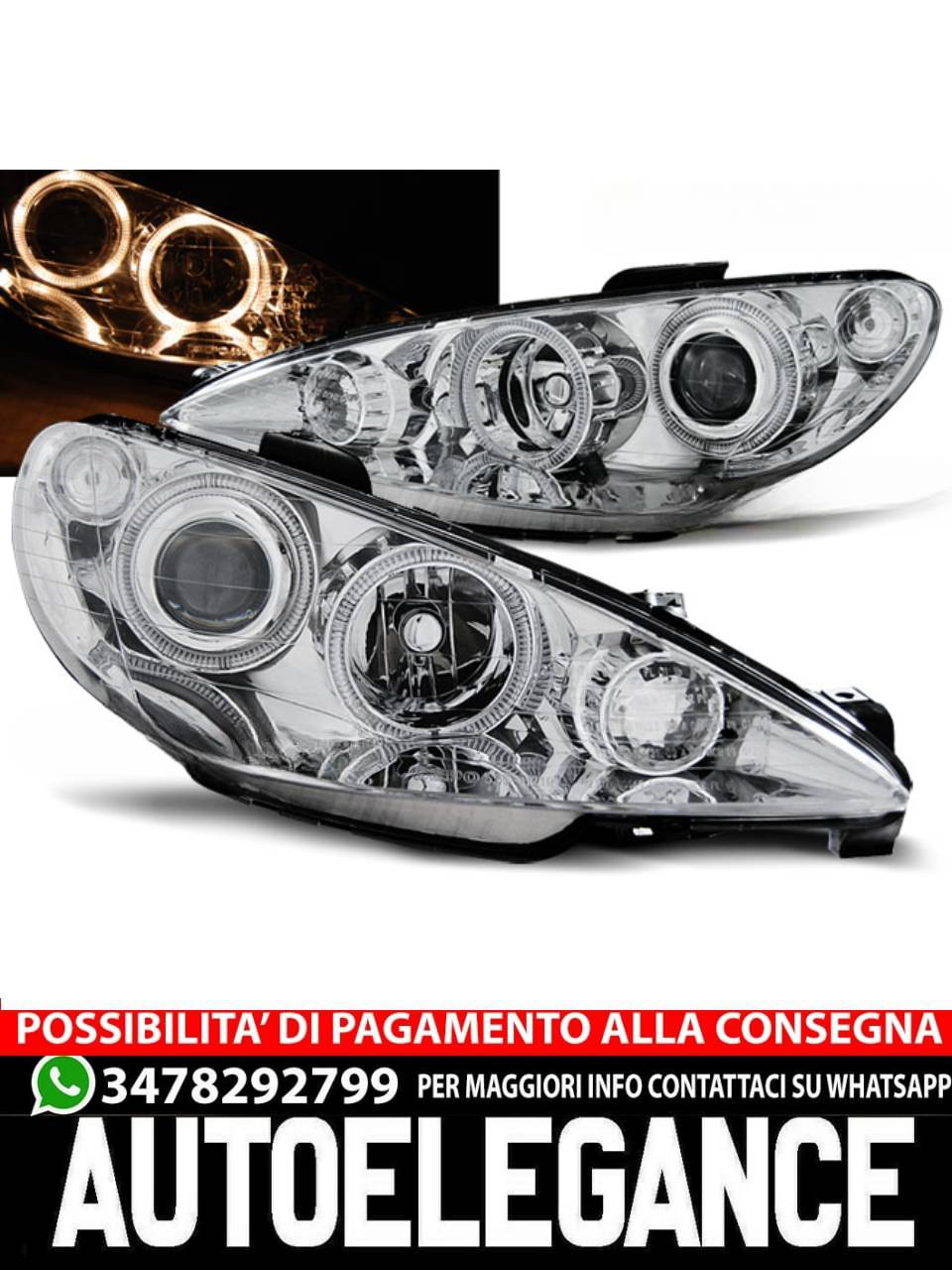 PEUGEOT 206 02-ANGEL EYES CHROME 