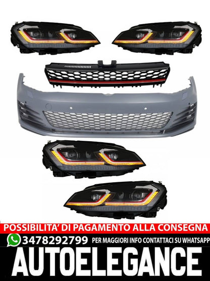 Front bumper suitable for VW Golf VII 7 5G (2013-2017) with G7.5 LED headlights 