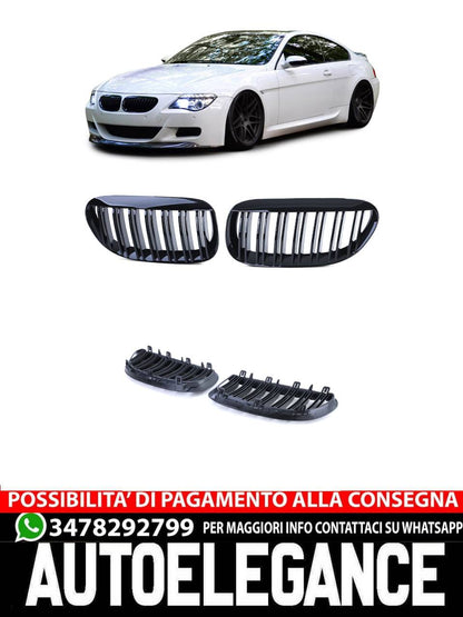 Griglia radiatore sportiva doppia barra lucida adatta per BMW Serie 6 E63 E64