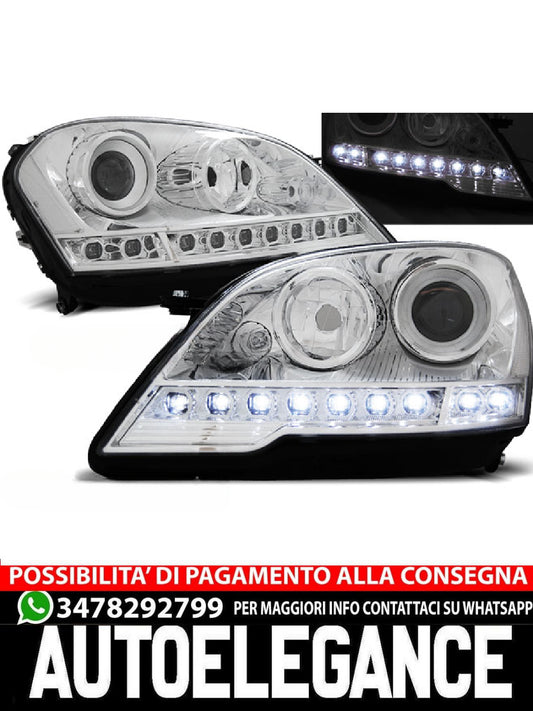 FARI ANTERIORI DAYLIGHT CHROME per MERCEDES W164 ML CLASSE M 08-