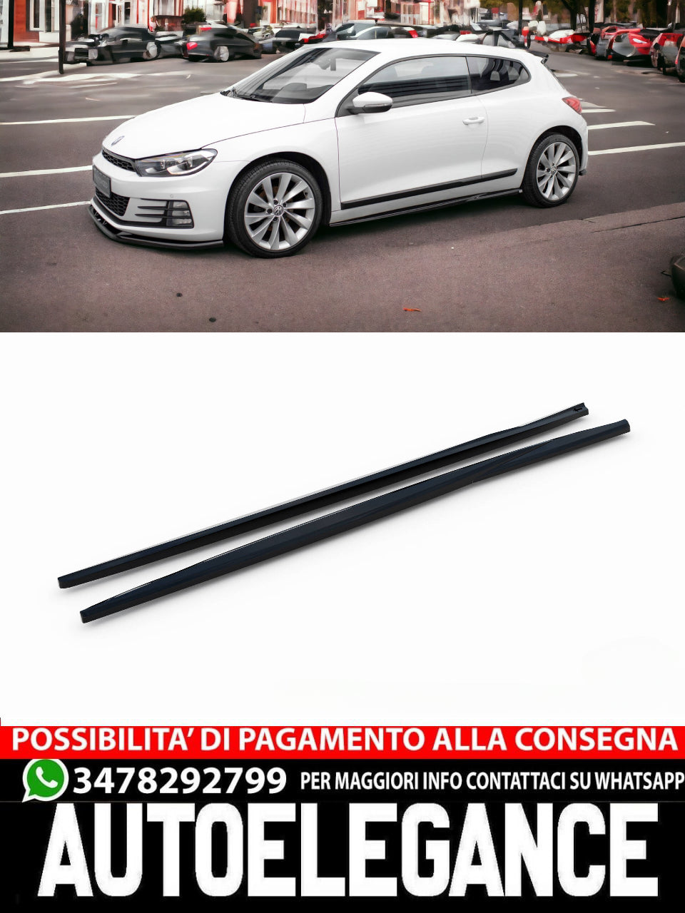 MINIGONNE LATERALI ADATTE PER VOLKSWAGEN SCIROCCO MK3 FACELIFT