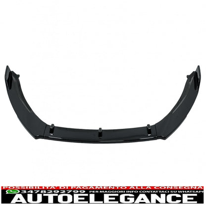 Front Bumper Additional Spoiler Lip Extension Suitable for Skoda Octavia III 5e Saloon Estate (2013-2016) Piano Black 