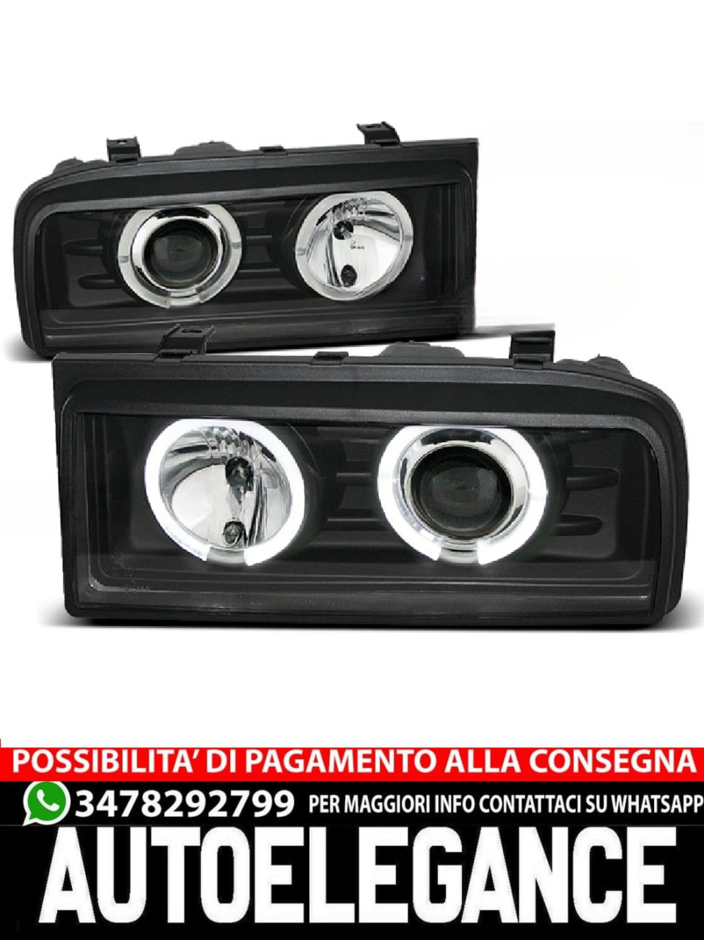 FARI ANTERIORI ANGEL EYES NERO ADATTI PER VW CORRADO 88-95