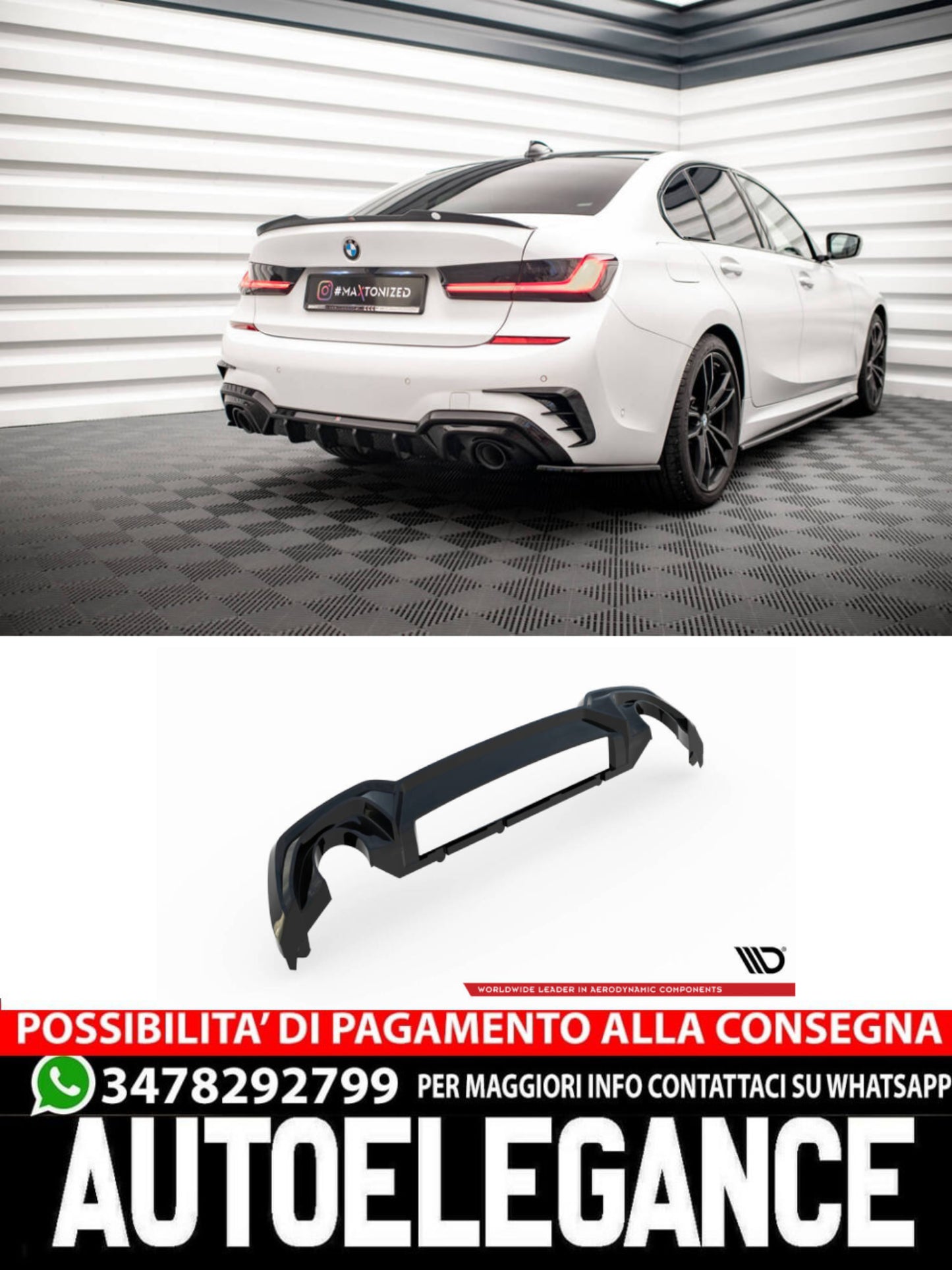 TAPPO SPOILER 3D ADATTO PER BMW 5 M-PACK F10   2011-2017