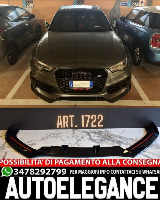SPLITTER SUITABLE FOR AUDI A6 4G C7 2015-2018 RS6 (AFTER) GLOSSY BLACK LOOK