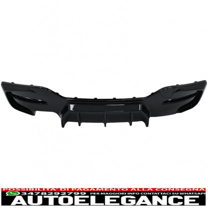 spoiler paraurti posteriore mantovana diffusore sinistro doppia uscita adatto per bmw serie 1 f20 f21 lci (2015-2019) nero pianoforte