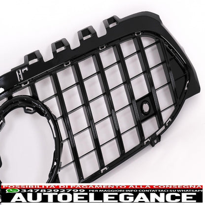central grille suitable for mercedes a-class w177 hatchback v177 sedan (04.2018-up) gt-r design panamericana black