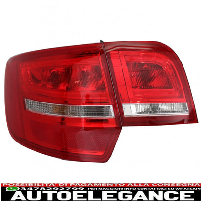 LED rear lights suitable for audi a3 8pa sportback (2004-2008) red/clear