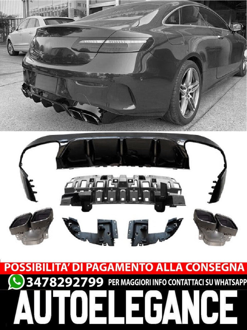 Adatto per Mercedes C238 A238 diffusore pre-lifting + mascherine scarico