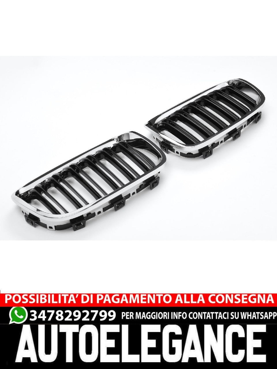 Grille for BMW 1 Series F20/F21 2012-2015 (pre-facelift) black chrome 