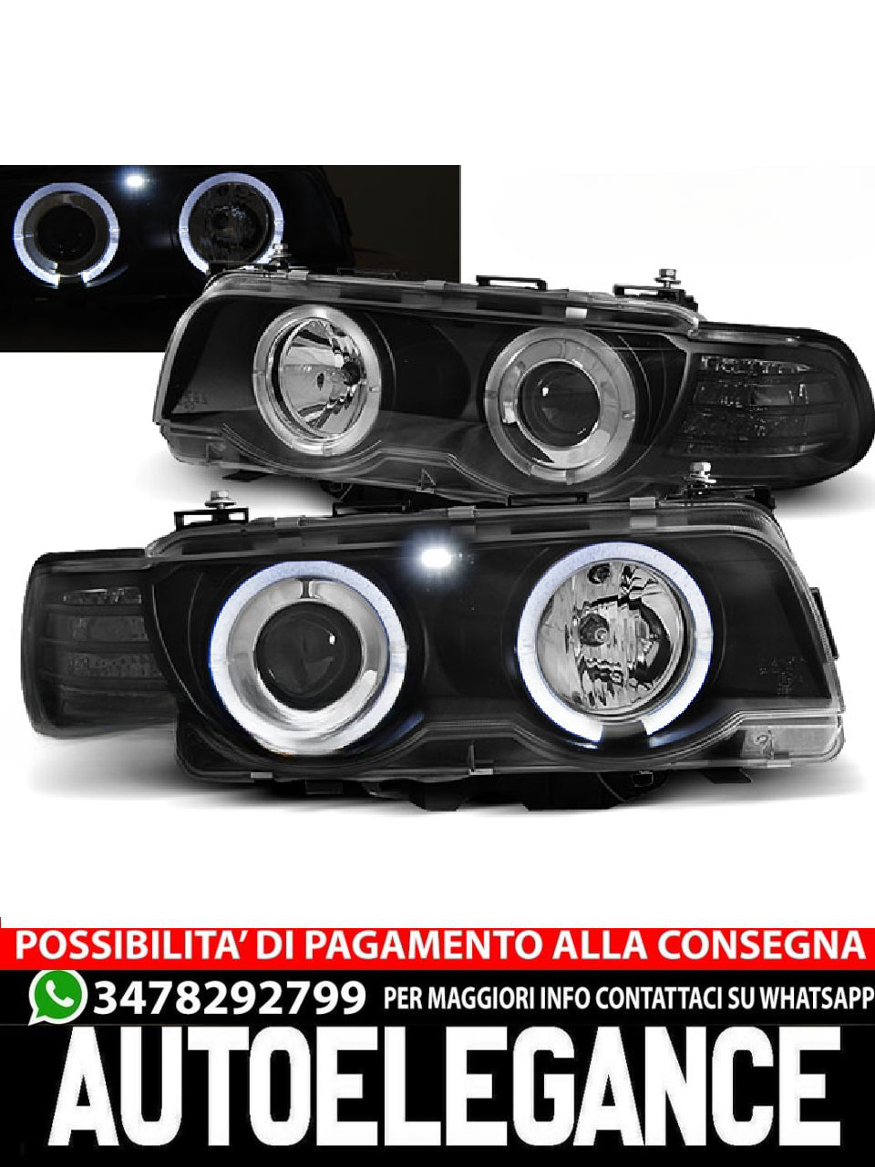 FARI ANGEL EYES NERO adatti compatibili per BMW E38 09.98-07.01