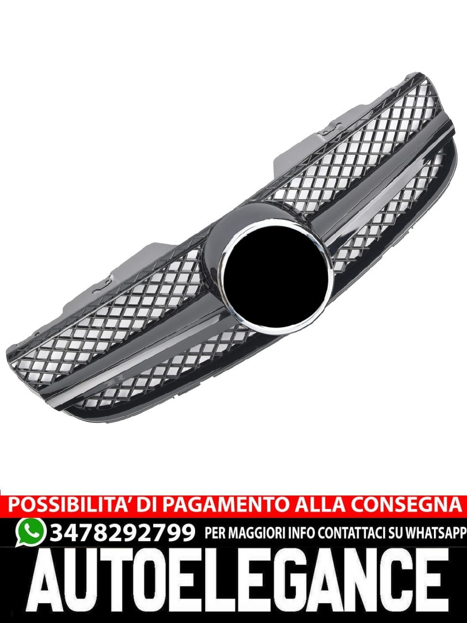 Griglia sportiva per Mercedes R230 SL 2006-2008 nero lucido AMG LOOK